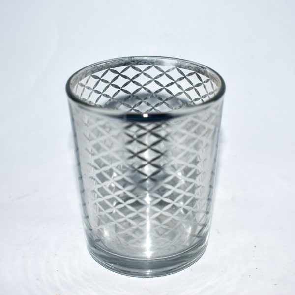 SILVER VOTIVE X PATTERN 7CM