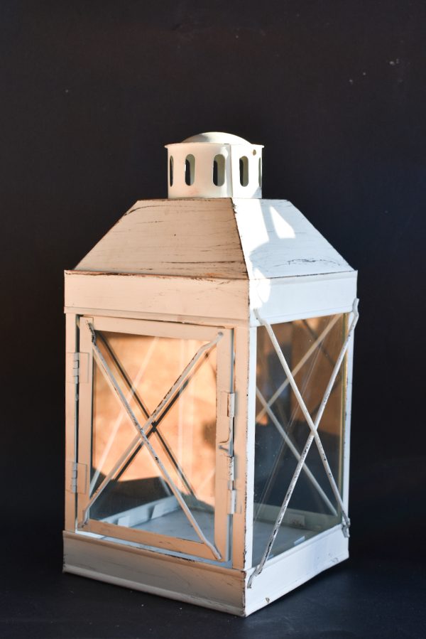 LANTERN WHITE 27X15X15