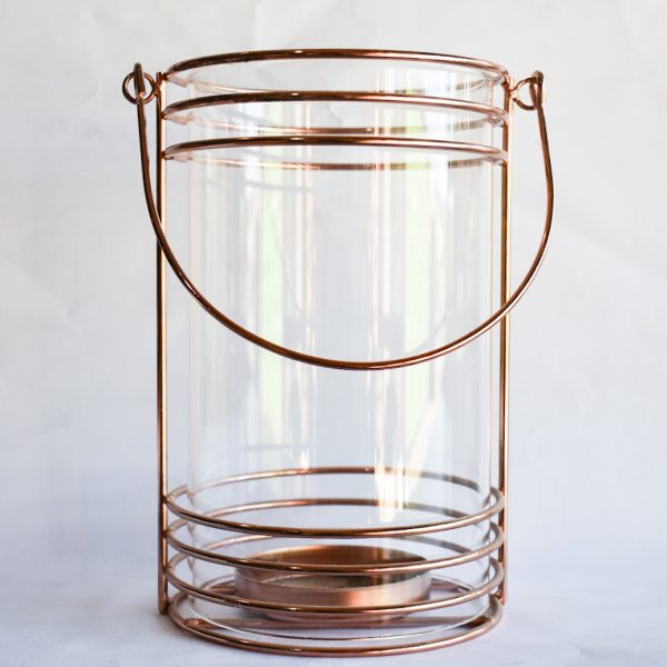 LANTERN ROSEGOLD ROUND 20×13