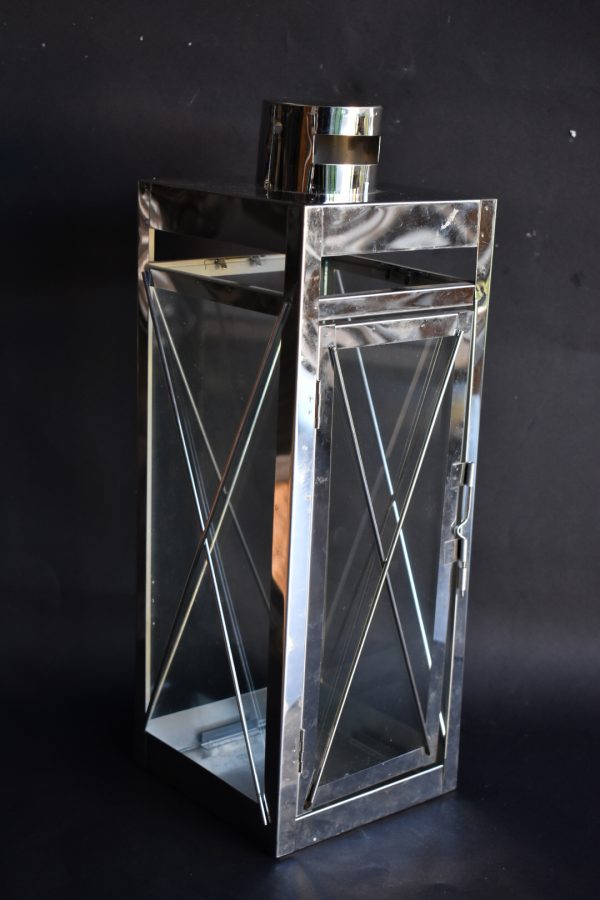 LANTERN STARBURST SILVER 40X13CM