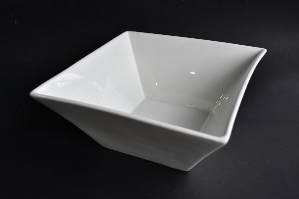 White SQ V-Shape Salad Bowl