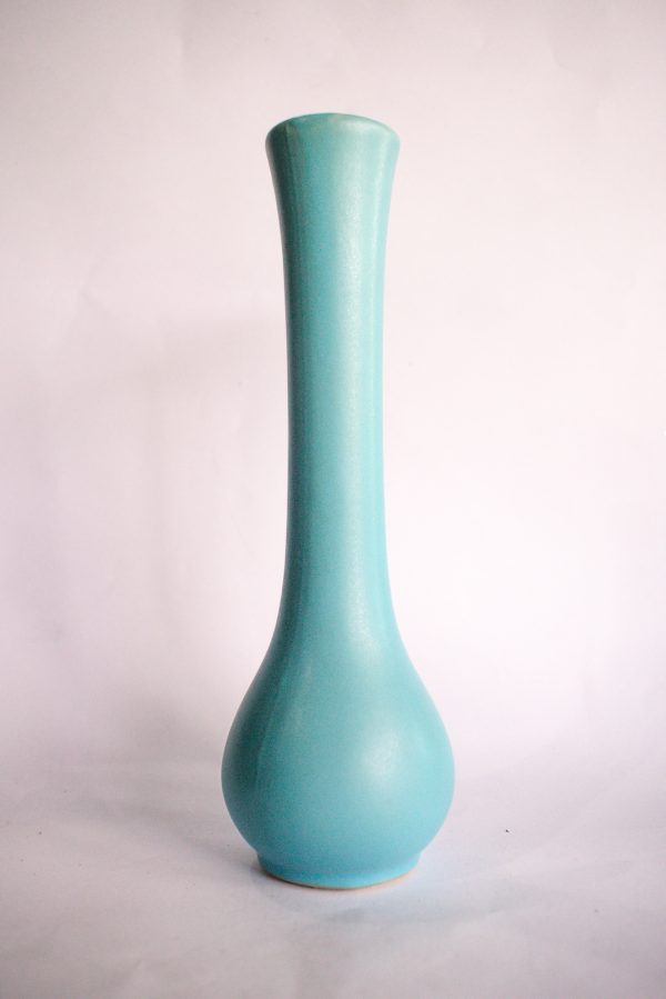 BLUE BUDVASE CERAMIC 20X3.5CM